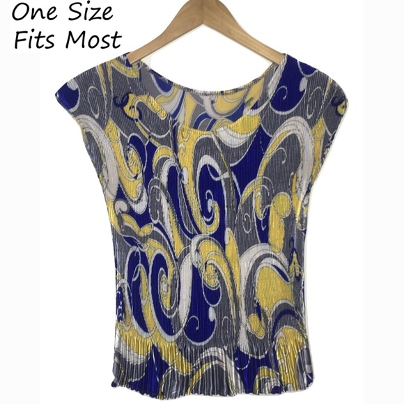 Tops - Stretch Satin Micro Pleated Crinkle Travel Blouse